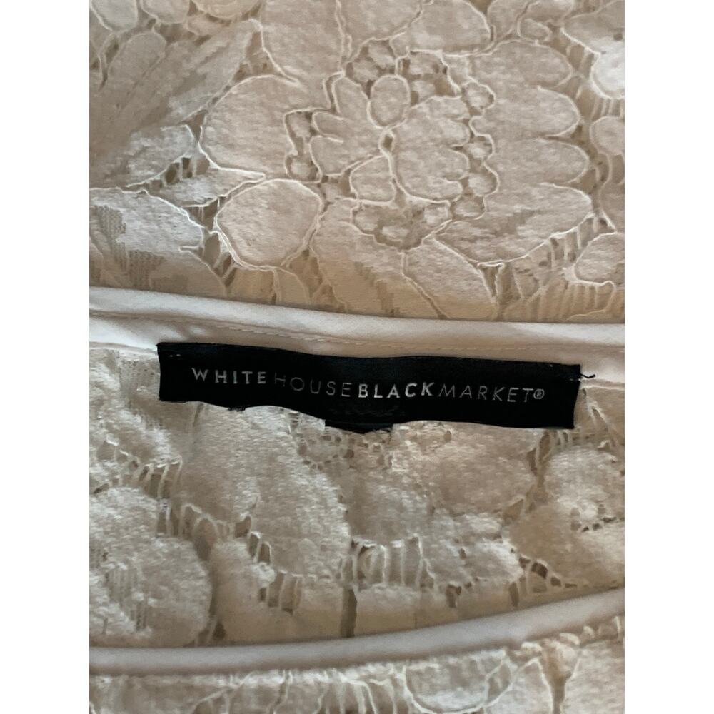 WHBM Allover Sheer Lace Blouse Bell Sleeves in White Size XS - Picture 4 of 5